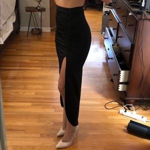 Missguided high waist black maxi skirt